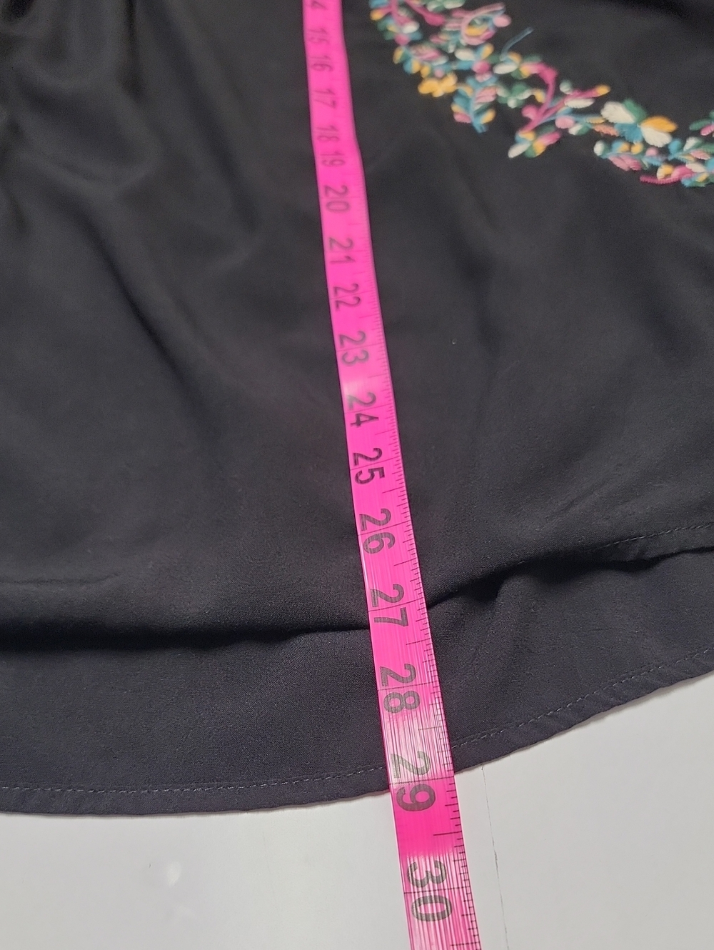 Savanna Jane Black Colorful Floral Embroidered Long-Sleeve Tunic Sz Large - Picture 10 of 16